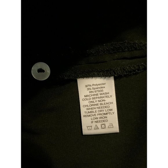 Susan Graver Black Long Sleeve Tunic Blouse Size 6 Roll Tab Sleeves‎ V Neck - Picture 4 of 6